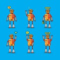 Vector bundle of various cute robot error expressions, perfect for illustration and animation