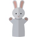 Vector bunny hare hand puppet doll for theatre show