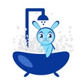 Vector Bunny in shower Royalty Free Stock Photo