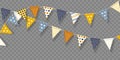 Vector bunting flags with geometric patterns. Royalty Free Stock Photo