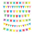 Vector bunting and garland set icon Royalty Free Stock Photo