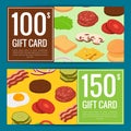 Vector burger discount or gift templates illustration