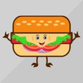 Vector burger sketch isolated illustration and cartoons Royalty Free Stock Photo