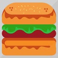 Vector burger sketch isolated illustration Royalty Free Stock Photo