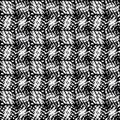 Vector burlap effect grid seamless pattern background. Hessian fiber fabric style checkered black and white backdrop