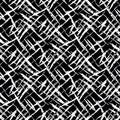 Vector burlap effect seamless pattern background. Hessian fiber texture fabric style black and white backdrop. Woven