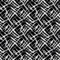 Vector burlap effect seamless pattern background. Hessian fiber texture fabric style black and white backdrop. Woven