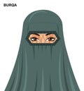 Vector burqa style, beautiful arabic muslim woman in burqa - Ill