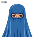 Vector burqa style, beautiful arabic muslim woman in burqa - Ill Royalty Free Stock Photo