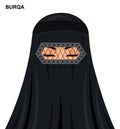 Vector burqa style, beautiful arabic muslim woman in burqa - Ill