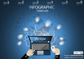 Business brainstorming modern Idea and Concept Technology Communication Vector illustration Infographic template with Laptop,icon.