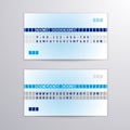 Vector business card with blue and grey line