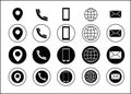 Vector business card contact information icons black