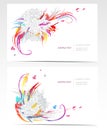 Vector business card set with floral elements Royalty Free Stock Photo