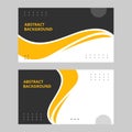 Vector Business Card Template Design. Abstract background with black and orange waving shapes Royalty Free Stock Photo