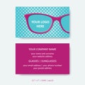 Vector business card template with eye glasses