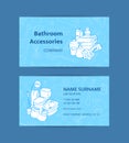 Vector business card template with hand drawn doodle bathroom elements for bathroom accessories shop Royalty Free Stock Photo