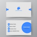 Vector business card template. Visiting card for business and pe Royalty Free Stock Photo