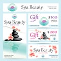 Vector business cards and poster for spa salon