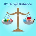 Scale Of Work Life Balance Business And Leisure Icons Royalty Free Stock Photo