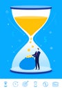 Vector business concept illustration. Time is money.