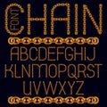 Vector business English alphabet letters collection. Capital creative font made with iron chain.