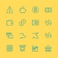 Business, Finance and Stock Exchange Icons Royalty Free Stock Photo