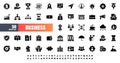 Vector of 50 Business and Financial Solid Glyph Icon Set. 48x48 Pixel