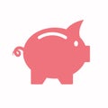 Vector business flat piggy bank icon isolated on a plain background