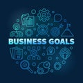 Vector Business goals round blue outline illustration Royalty Free Stock Photo