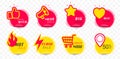Vector business icons modern red and yellow labels and tags circle banners paper fold stickers creative design,