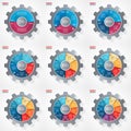 Vector business and industry gear style circle infographic templates for graphs, charts, diagrams and other infographics. Royalty Free Stock Photo