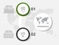 Vector business infographic. Organization graph with 2 circles. Template used for presentation