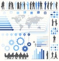 Vector of Business Infographics with Symbols and Charts Royalty Free Stock Photo