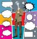 Vector Business Man Shows Well Done With Bubble Speech Royalty Free Stock Photo