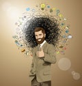 Vector Business Man Shows Well Done Royalty Free Stock Photo