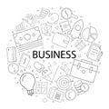 Vector Business pattern with word. Business background Royalty Free Stock Photo