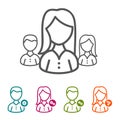 Vector Business People icons in thin line Style and flat Design. Royalty Free Stock Photo