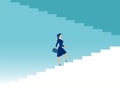 Vector of a business woman climbing up the stairs of success Royalty Free Stock Photo