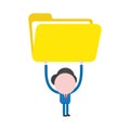 Vector businessman character holding open file folder Royalty Free Stock Photo