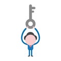 Vector businessman character holding up key Royalty Free Stock Photo