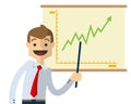 Vector of a businessman doing presentation