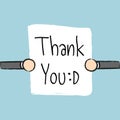 Vector businessman holding thank you sign Royalty Free Stock Photo