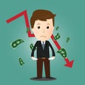 Vector of businessman lost his money