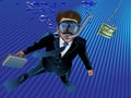 Vector Businessman takes the bait to the hook Royalty Free Stock Photo