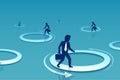 Vector of a businessman walking inside circle Royalty Free Stock Photo