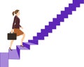 Vector - Businesswoman Go Up Stair Illustration