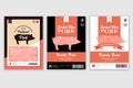 Vector butchery labels with farm animal silhouettes. Pig meat for groceries