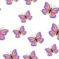 Vector butterflies pattern. Royalty Free Stock Photo