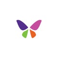 Vector Butterfly conceptual simple colorful icon Logo Vector Animal Insect Royalty Free Stock Photo